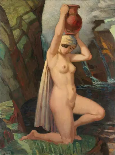 Водоноса by Людвиг фон Хофман, 1928 — digital art print download