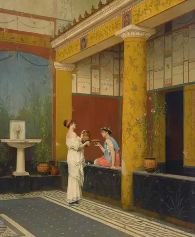 Помпейский дворик by Луиджи Баццани, 1878 — digital art print download