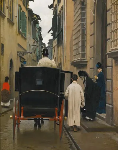 Садясь в карету, Рим by Рафаэлло Сорби, 1872 — digital art print download