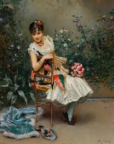 Алина с цветами by Раймундо де Мадразо и Гаррета — digital art print download