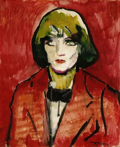 Portrait of a woman by Thorvald Hellesen, 1911 — digital art print download