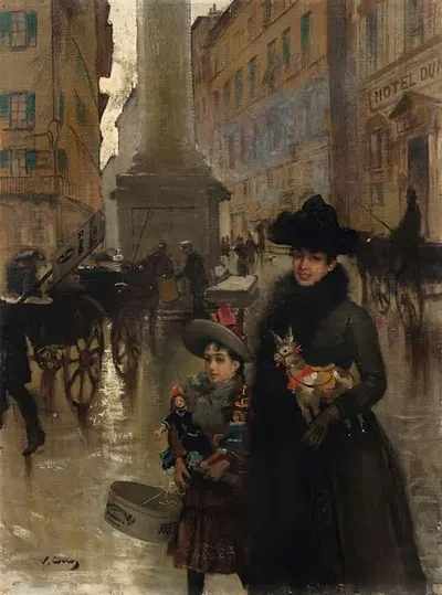 Площадь Санта-Тринита, Флоренция by Витторио Маттео Коркос — digital art print download