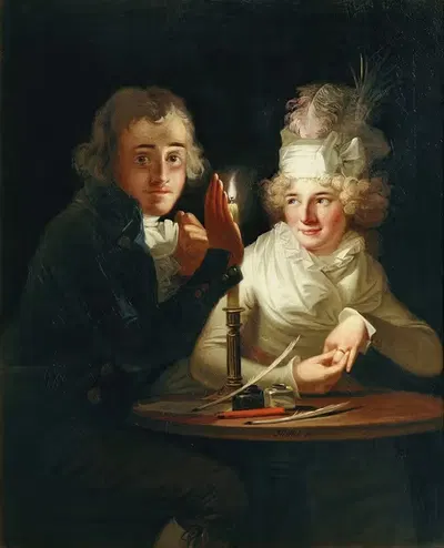 Обручение при свечах by Антон Хикель, 1790-1798 — digital art print download