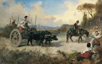 The watering place by Anton Romako — digital art print download