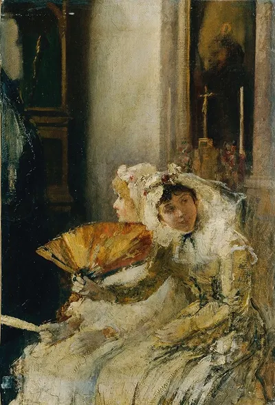 In der Kirche by Cecil van Haanen, 1890 — digital art print download