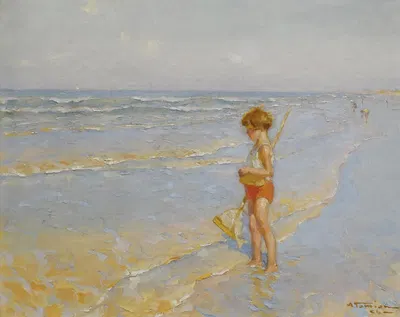 Playing on the beach by Charles Atamian — digital art print download