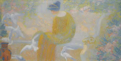 Fille aux colombes by David Dellepiane — digital art print download