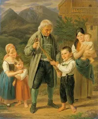 Урок стрельбы из лука by Франц Бернхардт, 1833 — digital art print download