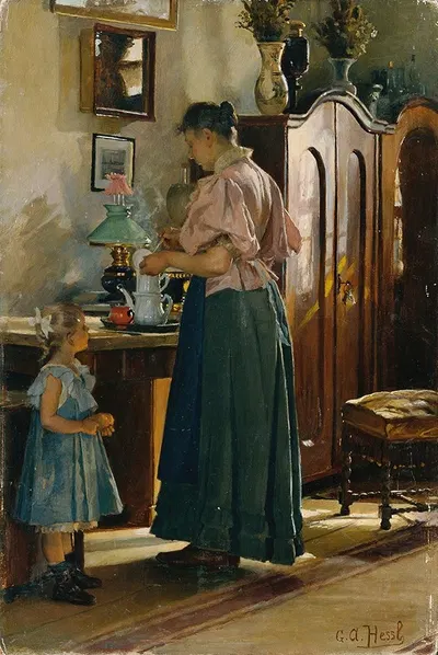 Vesperzeit by Gustav August Hessl, 1907 — digital art print download