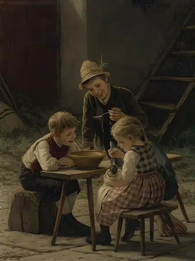 Baby doll's dinner by Gustav Igler — digital art print download
