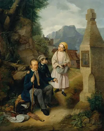 Слепой скрипач by Ханс Гассер, 1844 — digital art print download