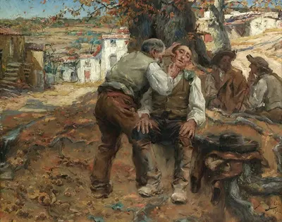 A close shave by José Malhoa, 1902 — digital art print download