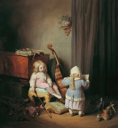Маленькие виртуозы by Йозеф Данхаузер, 1843 — digital art print download
