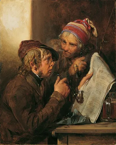 Читатель газет by Йозеф Данхаузер, 1840 — digital art print download