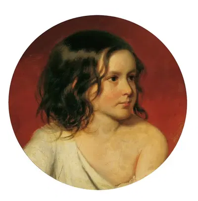 Портрет ребенка by Иосиф Маттиас Айгнер, 1848 — digital art print download