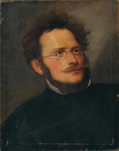 Der Maler Heinrich Schwemminger by Joseph Hasslwander — digital art print download