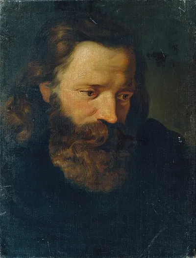 Studienkopf eines bärtigen Mannes I by Joseph Hasslwander — digital art print download