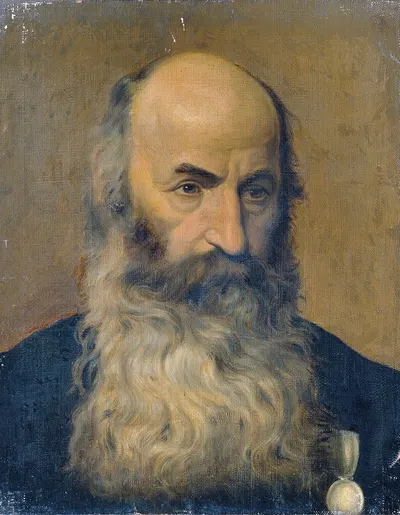 Studienkopf eines bärtigen Mannes II by Joseph Hasslwander — digital art print download