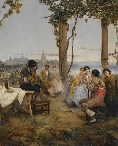 An afternoon's amusements, Seville by Manuel Ramírez Ibáñez, 1888 — digital art print download