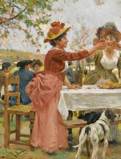 Празднования в кампаньи by Рафаэлло Сорби, 1920 — digital art print download