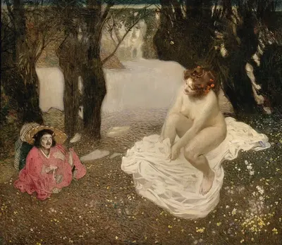 Карлик и женщина by Зигмунд Уолтер Хампель, 1902-1903 — digital art print download