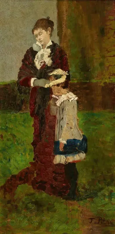 Дама с ребенком by Тина Блау, 1881 — digital art print download