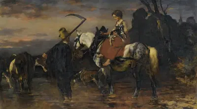 Переправа через реку by Вильгельм фон Диз, 1902 — digital art print download