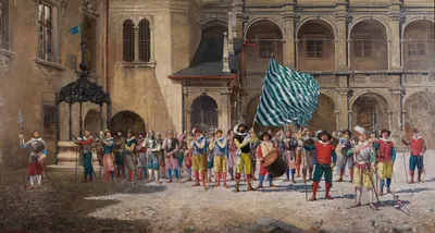 Landsknecht und Fähnrich by Adolf Pirsch, 1883 — digital art print download