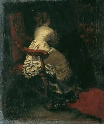 Dame im Lehnstuhl by Albert von Keller, 1876 — digital art print download