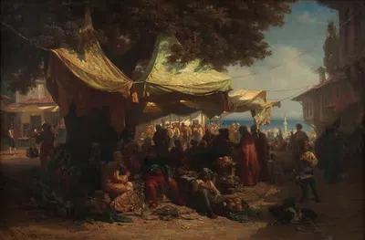 Рынок Константинополя by Алойс Шённ, 1868 — digital art print download