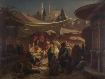 Турецкий базар by Алойс Шённ, 1862-1868 — digital art print download