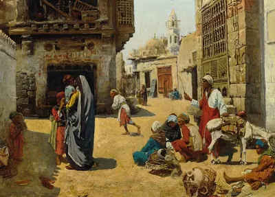 Уличная сцена в Каире by Альфонс Леопольд Милих, 1890-1900 — digital art print download