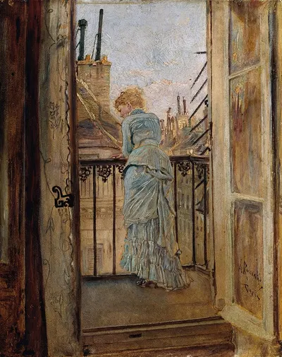 Auf dem Balkon by Anton Romako, 1878 — digital art print download