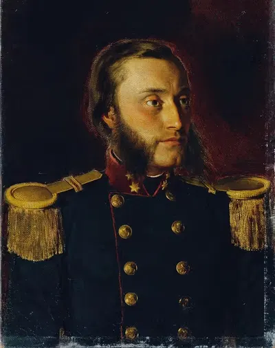 Der Schiffsbau-Ingenieur Josef von Romako als Oberleutnant by Anton Romako, 1849-1854 — digital art print download