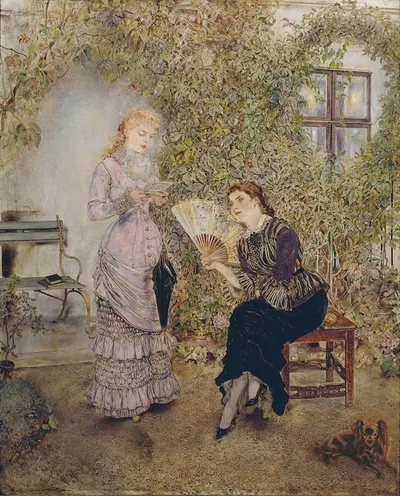 Die Freundinnen Der Liebesbrief by Anton Romako, 1880-1882 — digital art print download