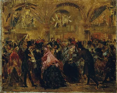 Karneval auf dem Markusplatz in Venedig by Anton Romako, 1873-1876 — digital art print download