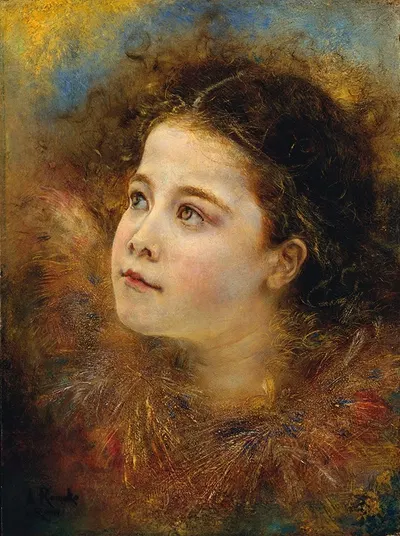 Mädchen mit Ährenhalskrause by Anton Romako, 1875 — digital art print download