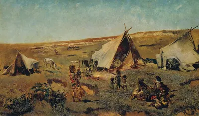 Zigeunerlager in der Puszta by Anton Romako, 1875-1880 — digital art print download