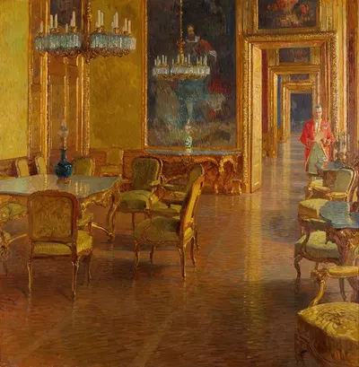 Interieur im Winterpalais des Prinzen Eugen von Savoyen in der Himmelpfortgasse by Carl Moll, 1907-1908 — digital art print…