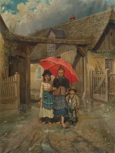 В школу by Эдмунд Кренн, 1883 — digital art print download