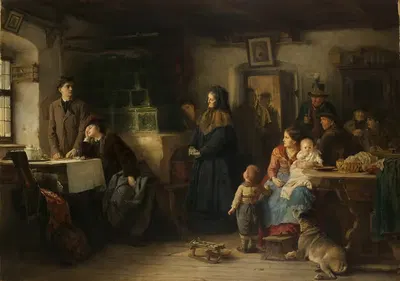 Поспешно покинувшие by Эдуард Курцбауэр, 1870 — digital art print download