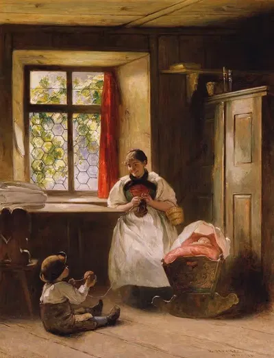Сотрудник (Крестьянская комната) by Эмиль Штрекер, 1884 — digital art print download