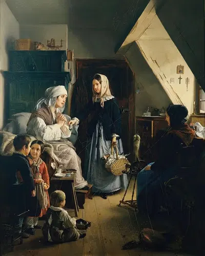Благотворительность by Эрнст Кристиан Мозер, 1846 — digital art print download