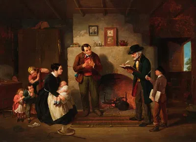 Проведение переписи by Фрэнсис Уильям Эдмондс, 1854 — digital art print download