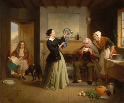 The New Bonnet by Francis William Edmonds, 1858 — digital art print download