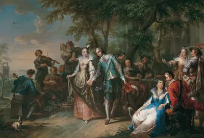 Развлечение на свежем воздухе с танцем by Франц Кристоф Яннек, 1740 — digital art print download