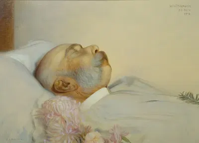 Император Франц Иосиф I на смертном одре by Франц фон Матч, 1916 — digital art print download