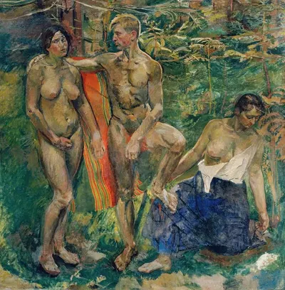 Akte im Wald by Franz Wiegele, 1910-1911 — digital art print download