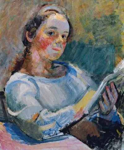 Читающая девушка by Франц Вигеле, 1920 — digital art print download