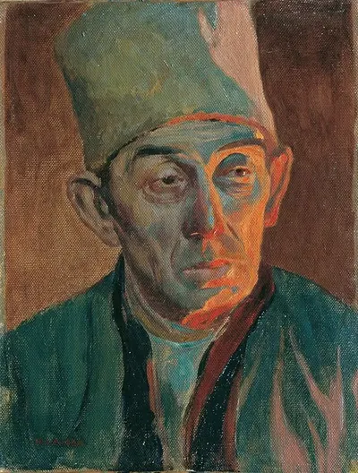 Мужчина в меховой шапке by Губерт Ланда, 1920-1930 — digital art print download